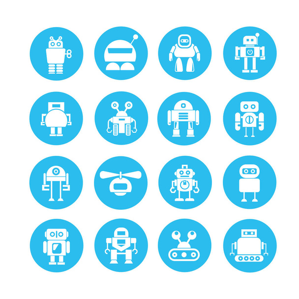 vector illustration of modern  robots, icons - Vector, Image