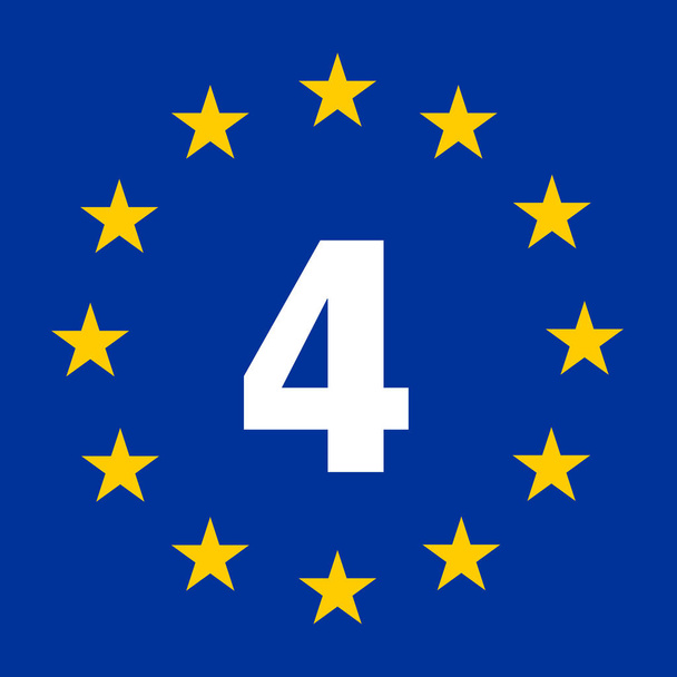 EuroVelo rota 4 sinal, a rota da Europa Central
 - Foto, Imagem