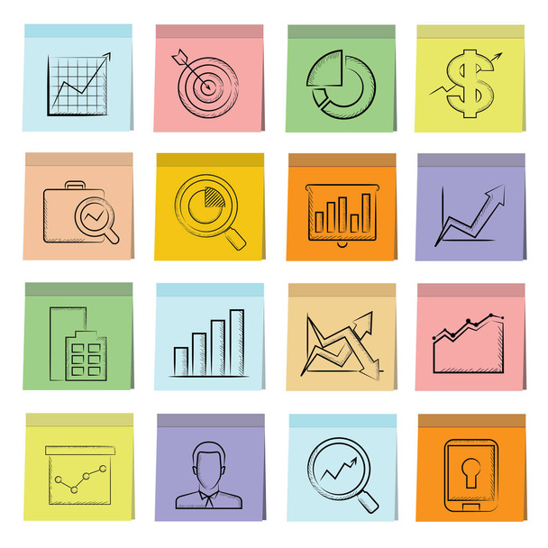 set of  business  icons, vector illustration - Vector, Image