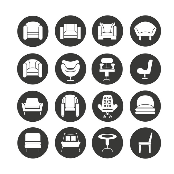 vector illustration of chair icons - Vector, Image