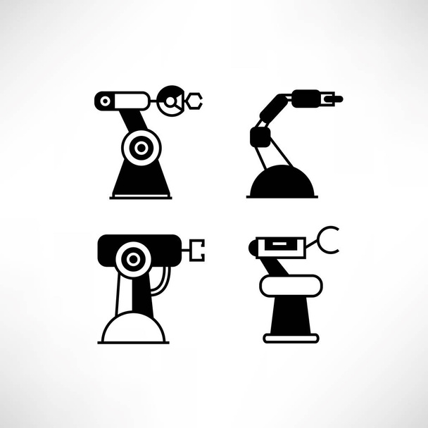 Ícones de braço robótico, ilustração vetorial
  - Vetor, Imagem