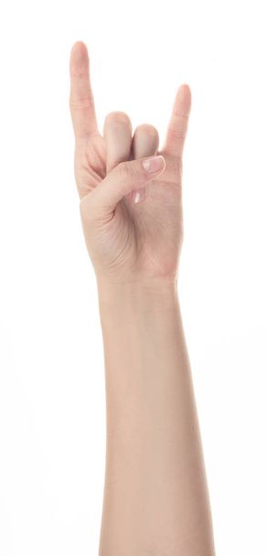hand of young girl on white background - Foto, Imagem