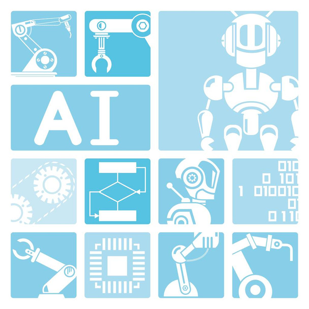 Автоматизація, набір піктограм робототехніки, Векторні ілюстрації
  - Вектор, зображення