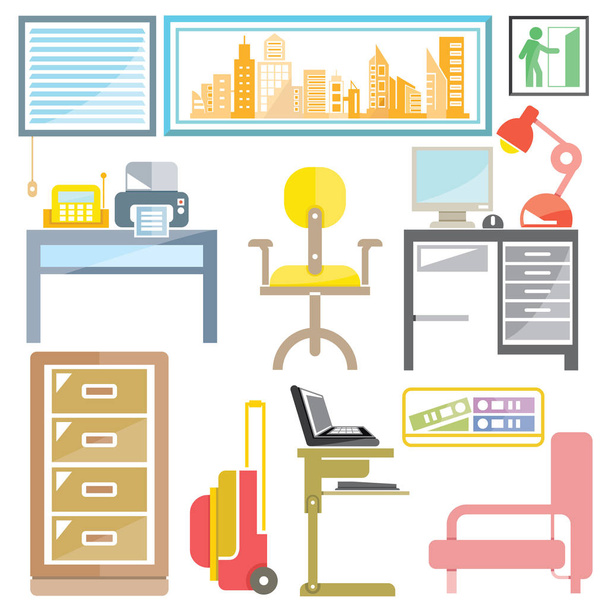 home decoration, home furniture icons  - Vector, Image