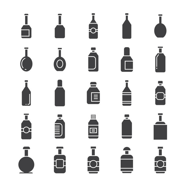 wektor ilustracji butelek, ikony zestaw - Wektor, obraz