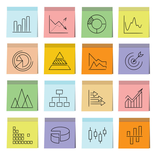 set of  business  icons, vector illustration - Vettoriali, immagini