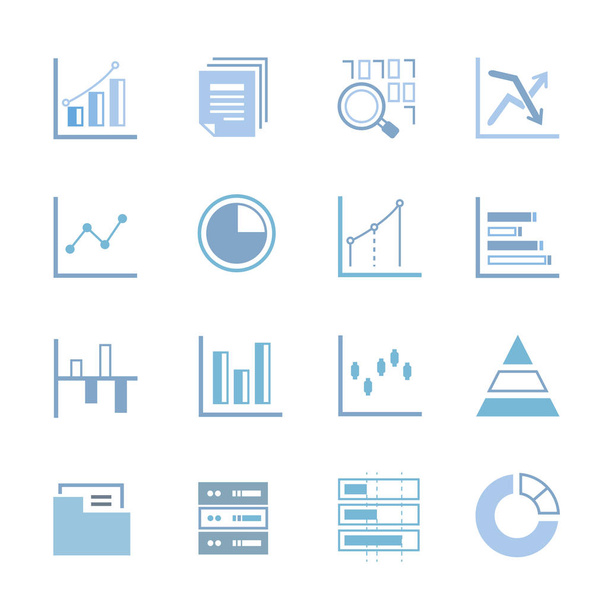business concept, vector illustration. Icons set - Vector, Image