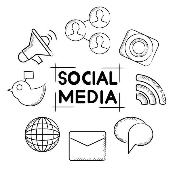 business concept, vector illustration of social media - Vector, Image