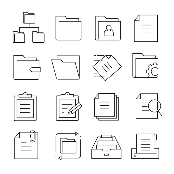vector illustration of folders icons - Vektör, Görsel