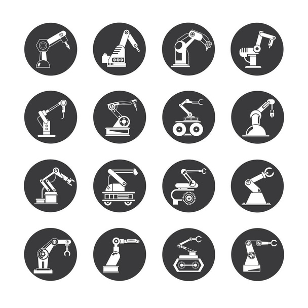 Robotic arm icons, vector illustration  - Vector, Image