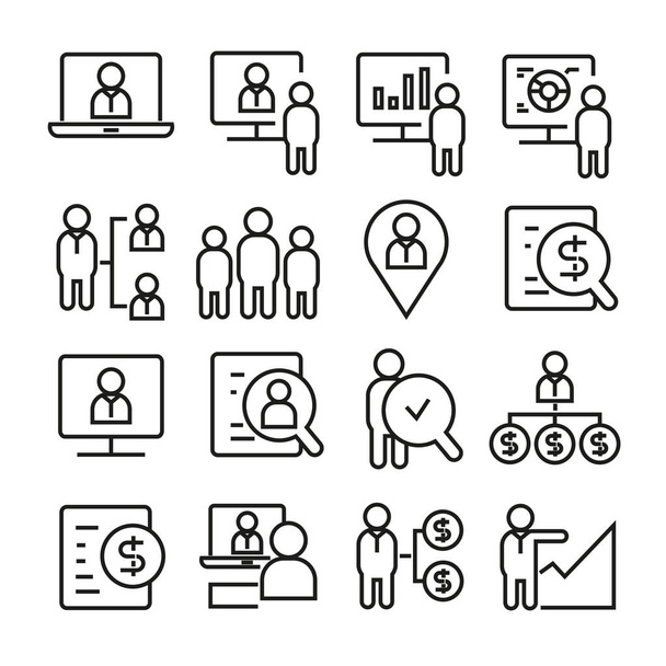 set of  business line icons, vector illustration - Vektor, Bild