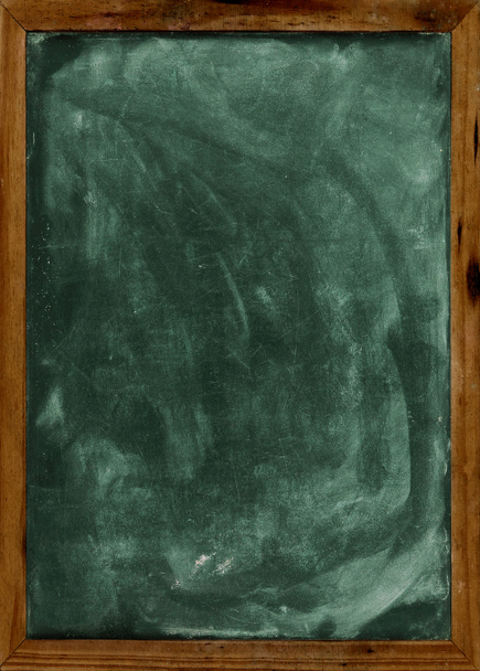Real grunge blank blackboard copyspace with wood frame - Photo, Image