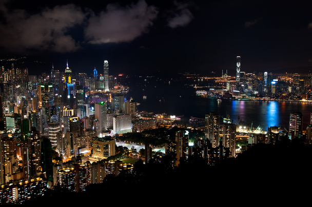 hong kong paysage urbain la nuit - Photo, image
