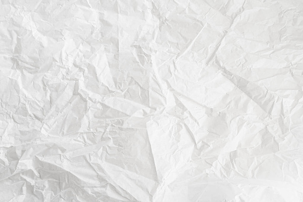 close-up shot of crumpled white paper background - 写真・画像