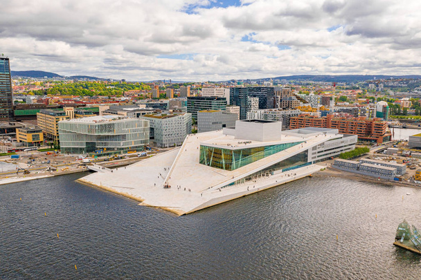 Beautiful aerial view of the Opera house in Copenhagen in Denmark. - Фото, изображение