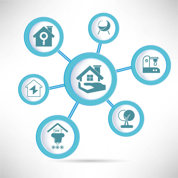 Vector illustration,  smart house   web icons   - Vector, Image