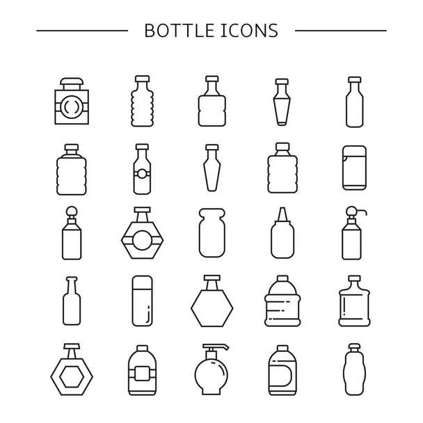 wektor ilustracji butelek, ikony zestaw - Wektor, obraz