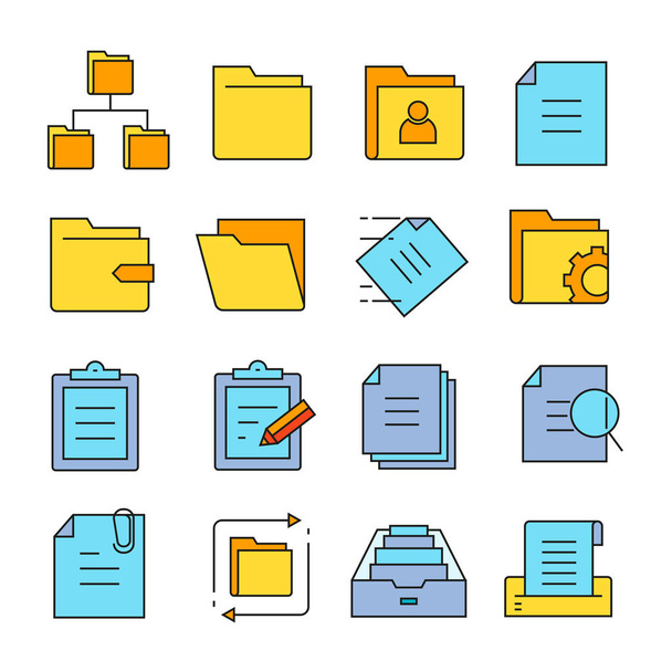 vector illustration of folders icons - Vector, Image