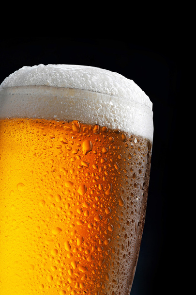 glass of beer on dark blue background - Photo, Image