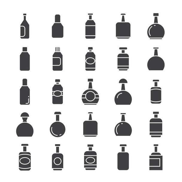 vector illustratie van flessen, icons set - Vector, afbeelding
