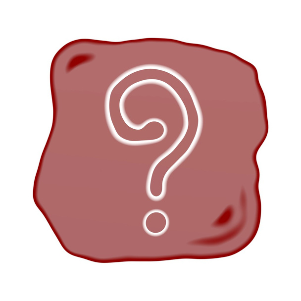 A vöröses barna kő kérdőjel szimbólum - Fotó, kép