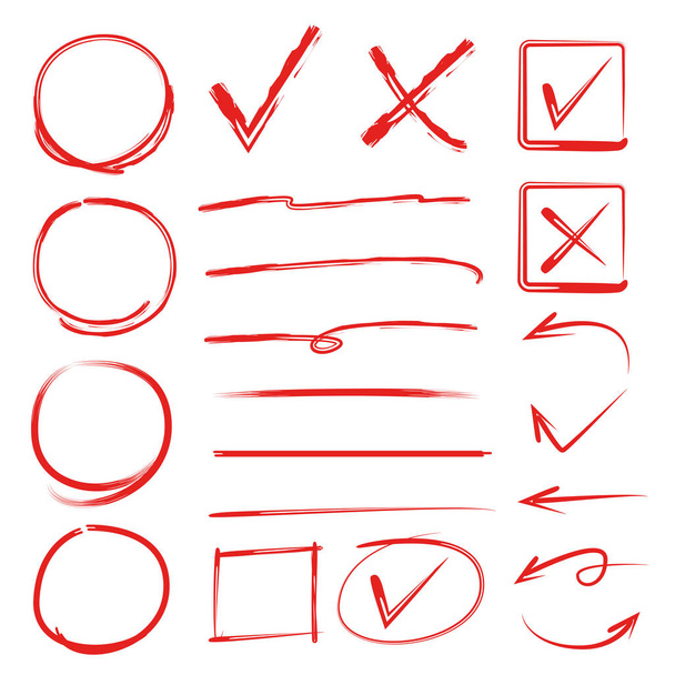 elementos marcadores dibujados a mano, simplemente ilustración vectorial
 - Vector, imagen