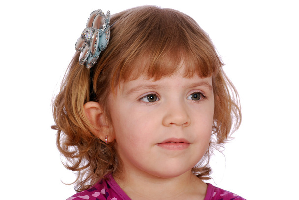 Kauneus pieni tyttö kukka hiukset stic
 - Valokuva, kuva
