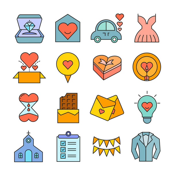 vector icono conjunto de iconos de amor
 - Vector, Imagen