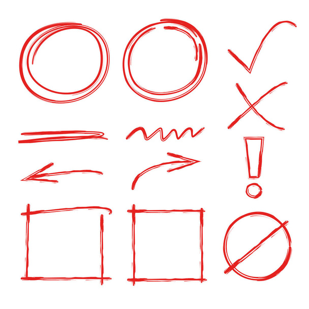 éléments marqueurs dessinés à la main, illustration vectorielle simple
 - Vecteur, image