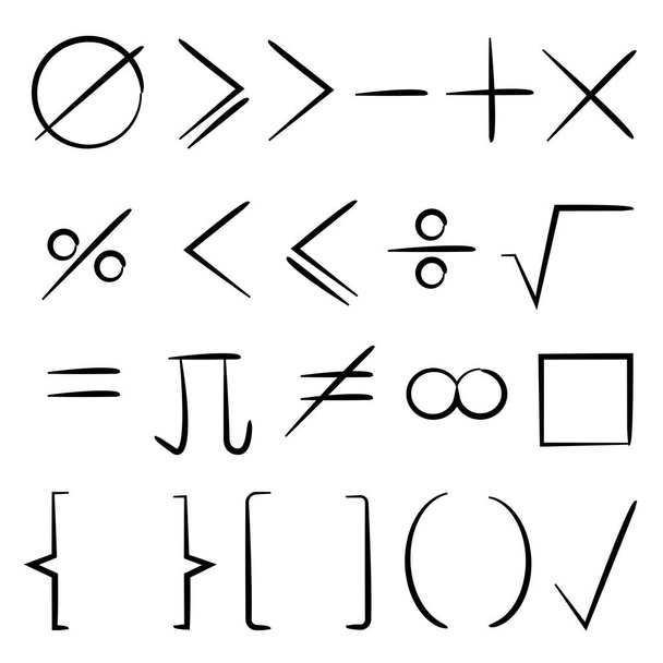hand drawn math signs - Vecteur, image