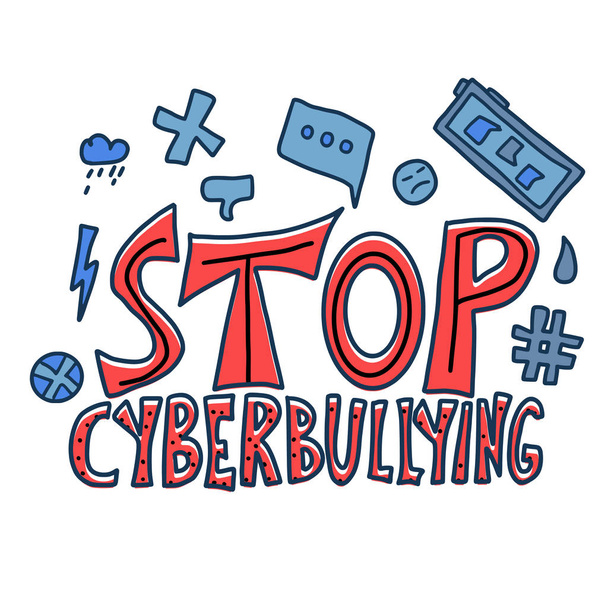 Stop cyberbullying quote. Vector concept desing. - Wektor, obraz