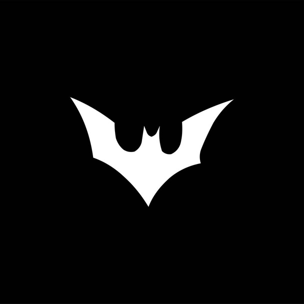 Icono de murciélago sobre fondo negro. Ilustración de vectores de estilo plano negro
 - Vector, imagen