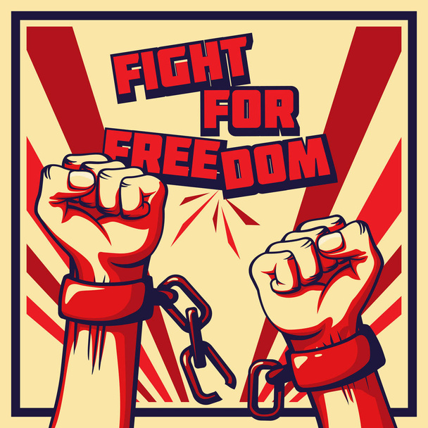 Affiche de combat vectoriel de style vintage pour la liberté
 - Vecteur, image