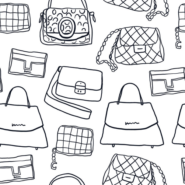 Mode tassen en koppeling naadloos patroon.  - Vector, afbeelding