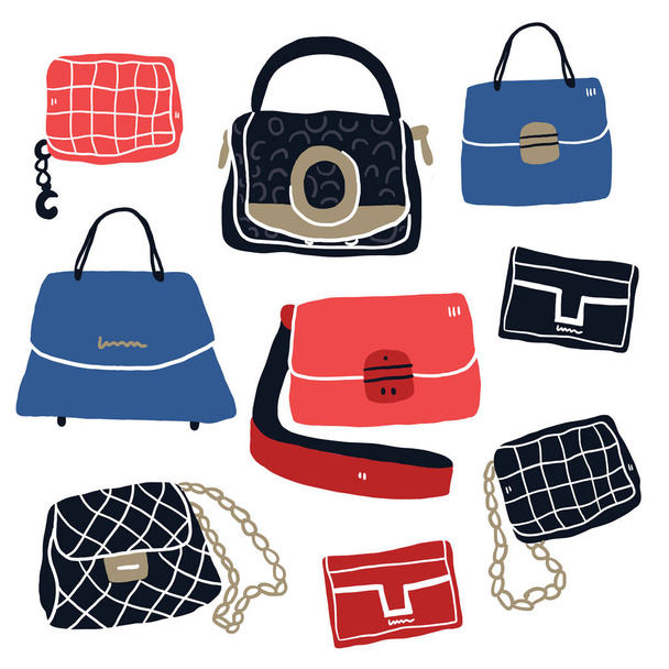 Fashion bags and clutch - Vector, Image