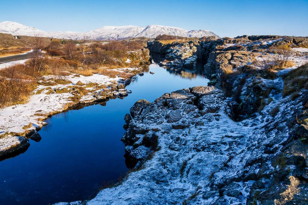 Krajobraz w Parku Narodowego Thingvellir w Islandii - Zdjęcie, obraz