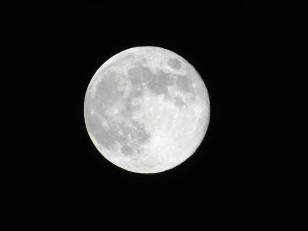 Full Moon Isolated on Black Background in summer days - Photo, Image
