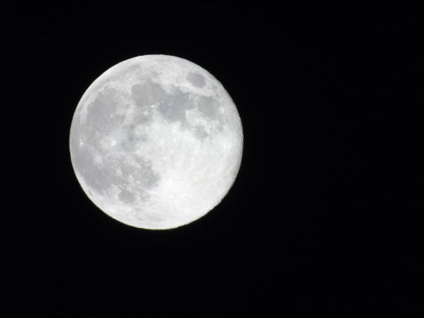 Luna llena aislada sobre fondo negro en días de verano
 - Foto, Imagen