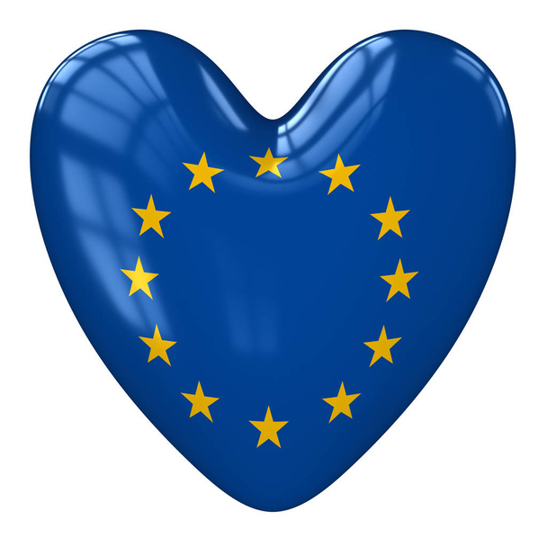 Cuore bandiera Europa. rendering 3d
. - Foto, immagini
