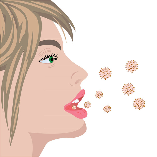 Viruses infection flu bacterial overgrowth - Vector, Image