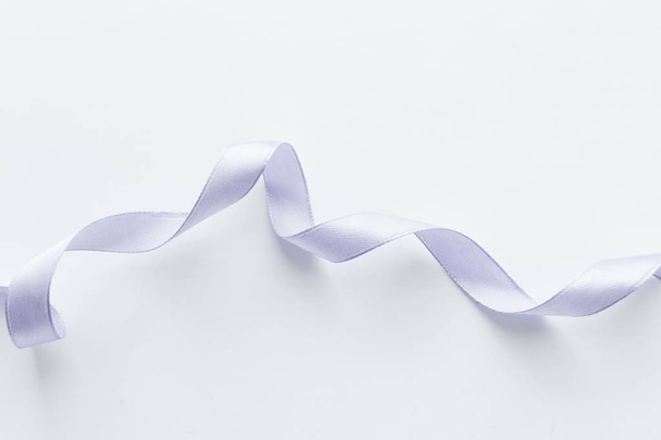 light purple ribbon decoration on white background - Photo, Image