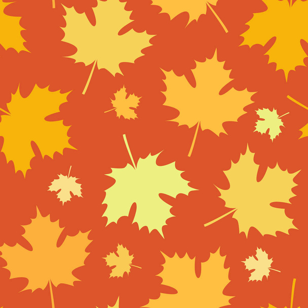 Patrón sin costura con hojas de arce de otoño. Ilustración vectorial. Colección de diseño de otoño, fondos, diseño de papel de envoltura - Vector, imagen