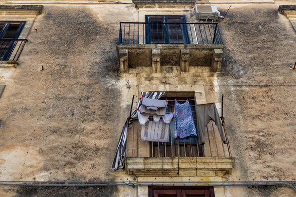 noto sicily baroque town cl�othes hanging - Photo, image