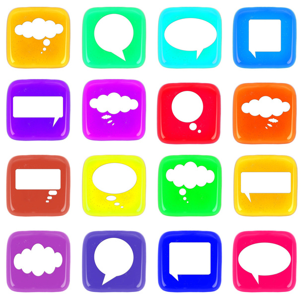 Разноцветная икона капель меда с пузырьками разговоров
 - Фото, изображение