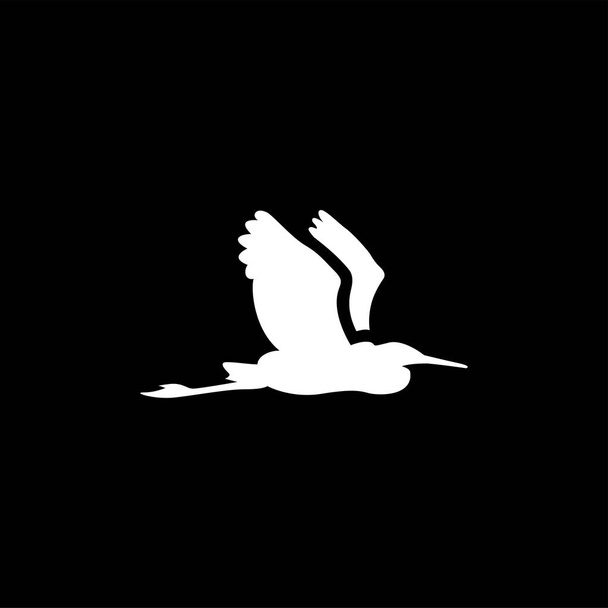 Икона птиц на черном фоне. Вектор черного плоского стиля
 - Вектор,изображение