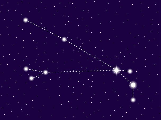 Gwiazdozbiór barona. Gwiaździste niebo nocne. Gromada gwiazd i galaktyk. Przestrzeń kosmiczna. Ilustracja wektorowa - Wektor, obraz