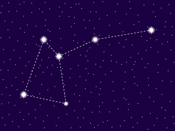 Musca takımyıldızı. Starry gece gökyüzü. Yıldızlar ve galaksiler kümesi. Derin boşluk. Vektör Illustration - Vektör, Görsel