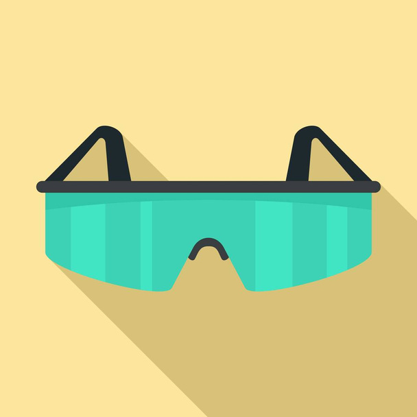 Golf glasses icon, flat style - Vector, imagen