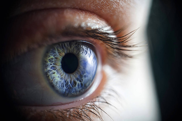 Макро фото жіночого блакитного ока
 - Фото, зображення