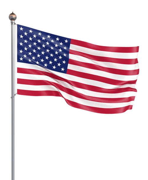 ondeando la bandera de EE.UU. ilustración 3d para su diseño. - Ilustración
 - Foto, Imagen